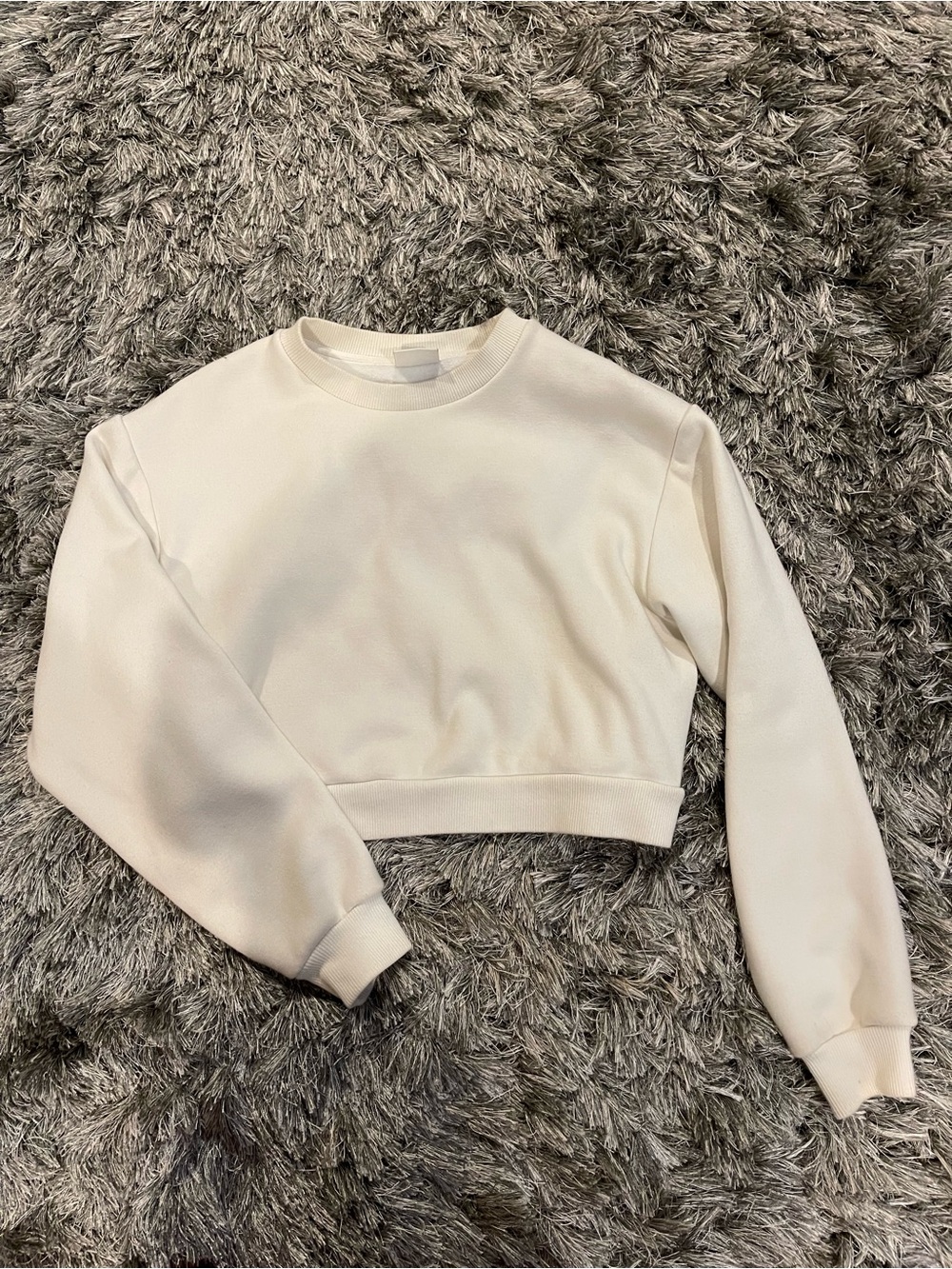 Sunday Best Cream Cropped Crewneck Sweatshirt Size XS